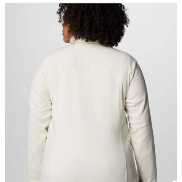 Columbia Womens Full Zip Fleece Jacket Size Large White Soft Casual - Picture 3 of 13